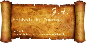 Fridvalszki Andrea névjegykártya
